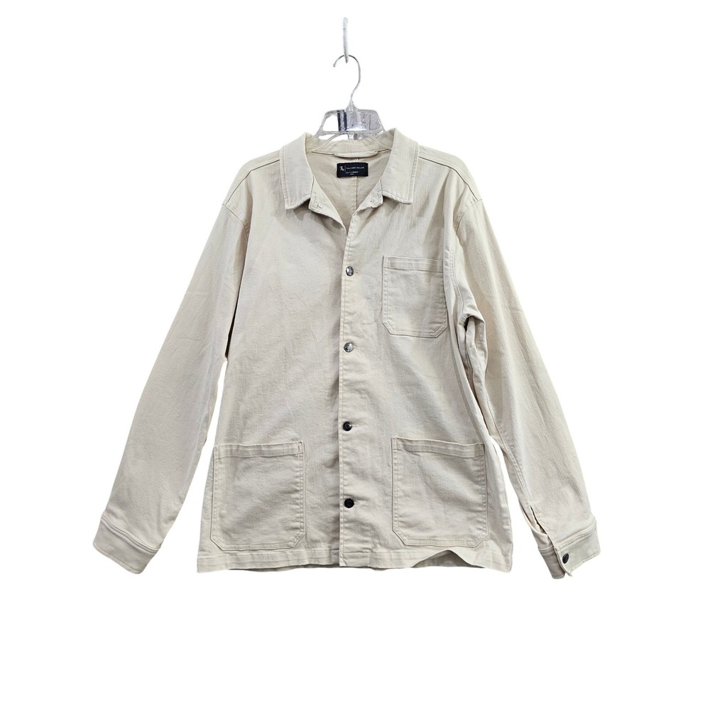 Tailored Athlete Utility Overshirt Mens XXXL Beige Cotton Stretch Chore Coat EUC